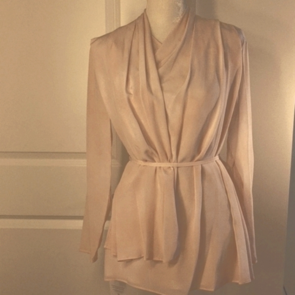 RARE Mm LaFleur Limited Edition - Silk Brushstroke Blush top -was NWT now 1*wear - Picture 6 of 11